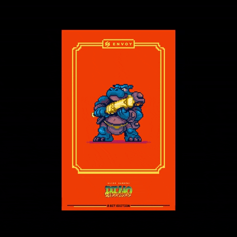 Dino Warrior character HIPPO_8BIT